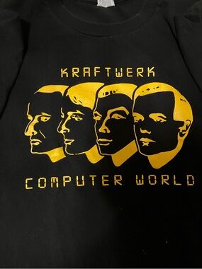 Kraftwerk Computer World Black & Gold Graphic Tee - Band Logo Shirt XL